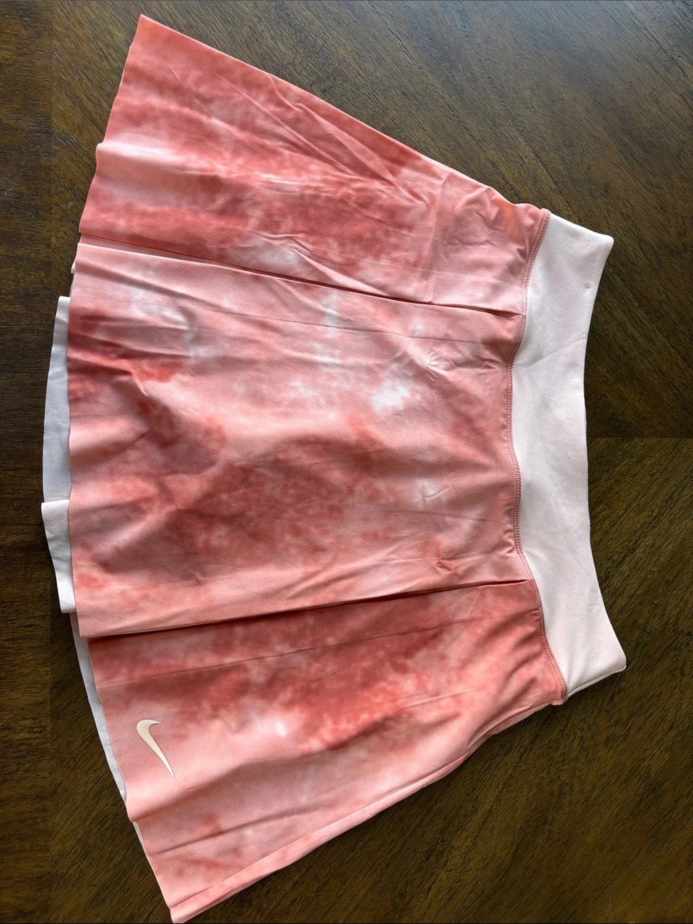 Nike Women's Coral Pink Tie-Dye Pleated Skater Skirt